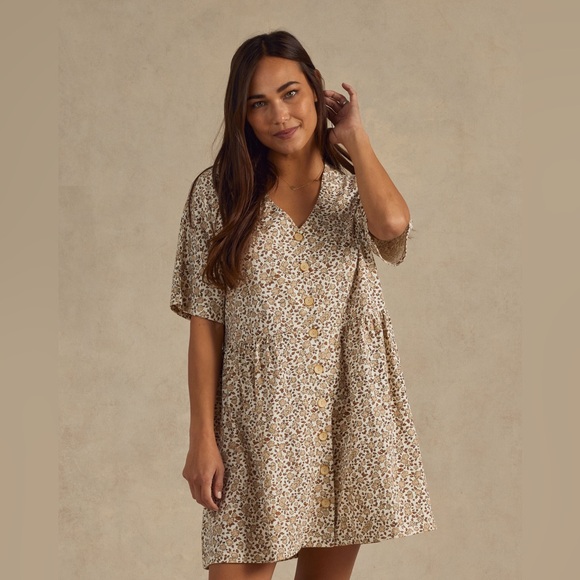 The Button Jersey Mini Dress by
Rylee + Cru - Harvest ivory - Picture 1 of 4